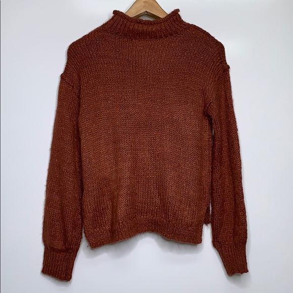 NWTs ABOUND Chunky Rust Mock Neck Knit Sweater - Picture 7 of 9